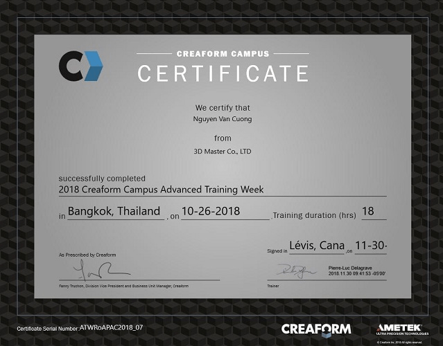 Chứng nhận trình độ 3D cấp cao