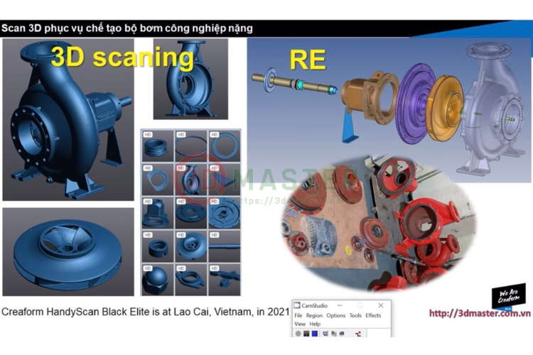 Dịch vụ thiết kế ngược bằng máy scan 3D FARO Creaform chính xác cao tại 3D Master