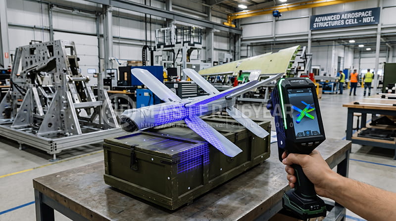 Kiểm tra biến dạng khung máy bay UAV sau va chạm bằng Scan 3D