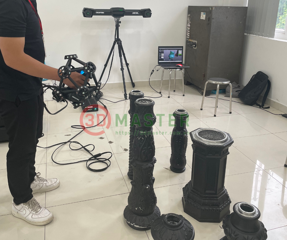 3D SCANNING SERVICE & REVERSE DESIGN OF URBAN LAMP POLE BASES BY CREAFORM METRASCAN 3D SCANNER