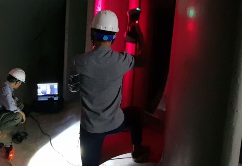 Scan 3d, measure 3D turbine blades of Hoa Binh hydropower plant,