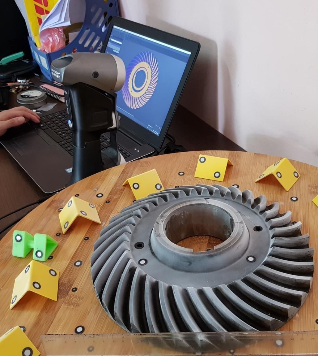 Rent a scanner 3d scan 3d wheel spiral bevel gear,
