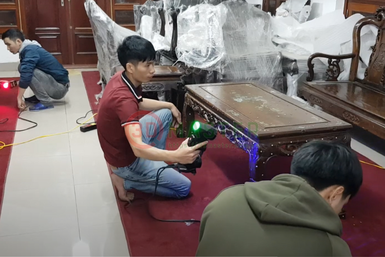 Scan 3D 100 Bộ Bàn Ghế Gỗ Bằng HandySCAN Creaform Siêu Nét