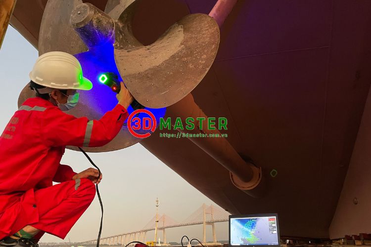Breakthrough with 3D Scanning Technology of the Red Flamboyant Ship's Propeller with HandySCAN