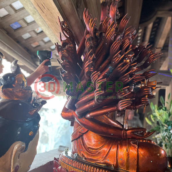 ​3D Digitization of Thousand-Armed Buddha Statue - Thuong Temple - Tay Phuong Pagoda